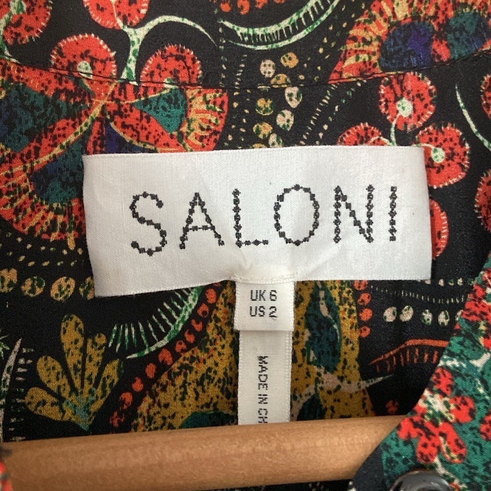 Saloni -Paisley Multicolor Print Tyra Dress In Batik Border - Picture 5 of 12